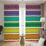 Colorful Ethnic Pattern Print Blackout Pencil Pleat Curtains