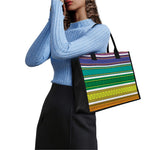 Colorful Ethnic Pattern Print Canvas Tote Bag