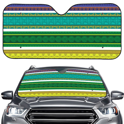 Colorful Ethnic Pattern Print Car Windshield Sun Shade