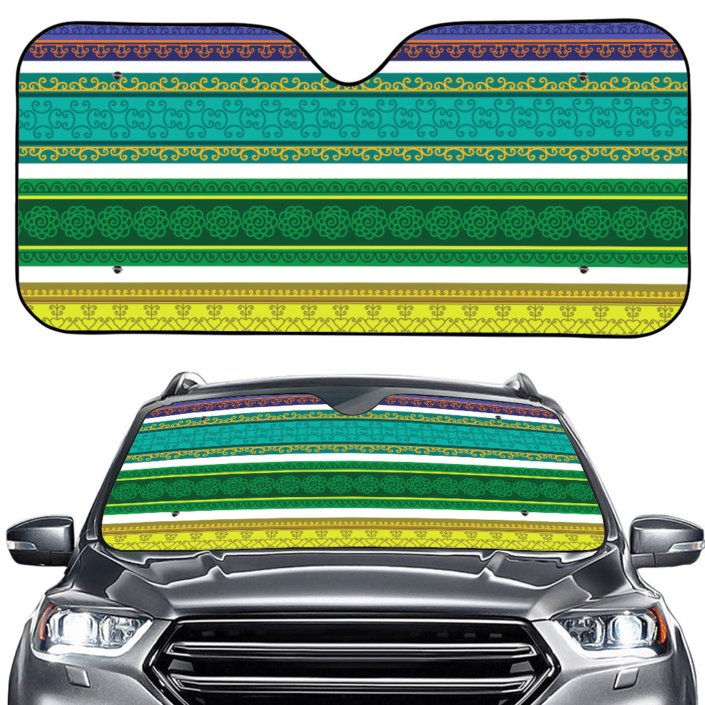 Colorful Ethnic Pattern Print Car Windshield Sun Shade