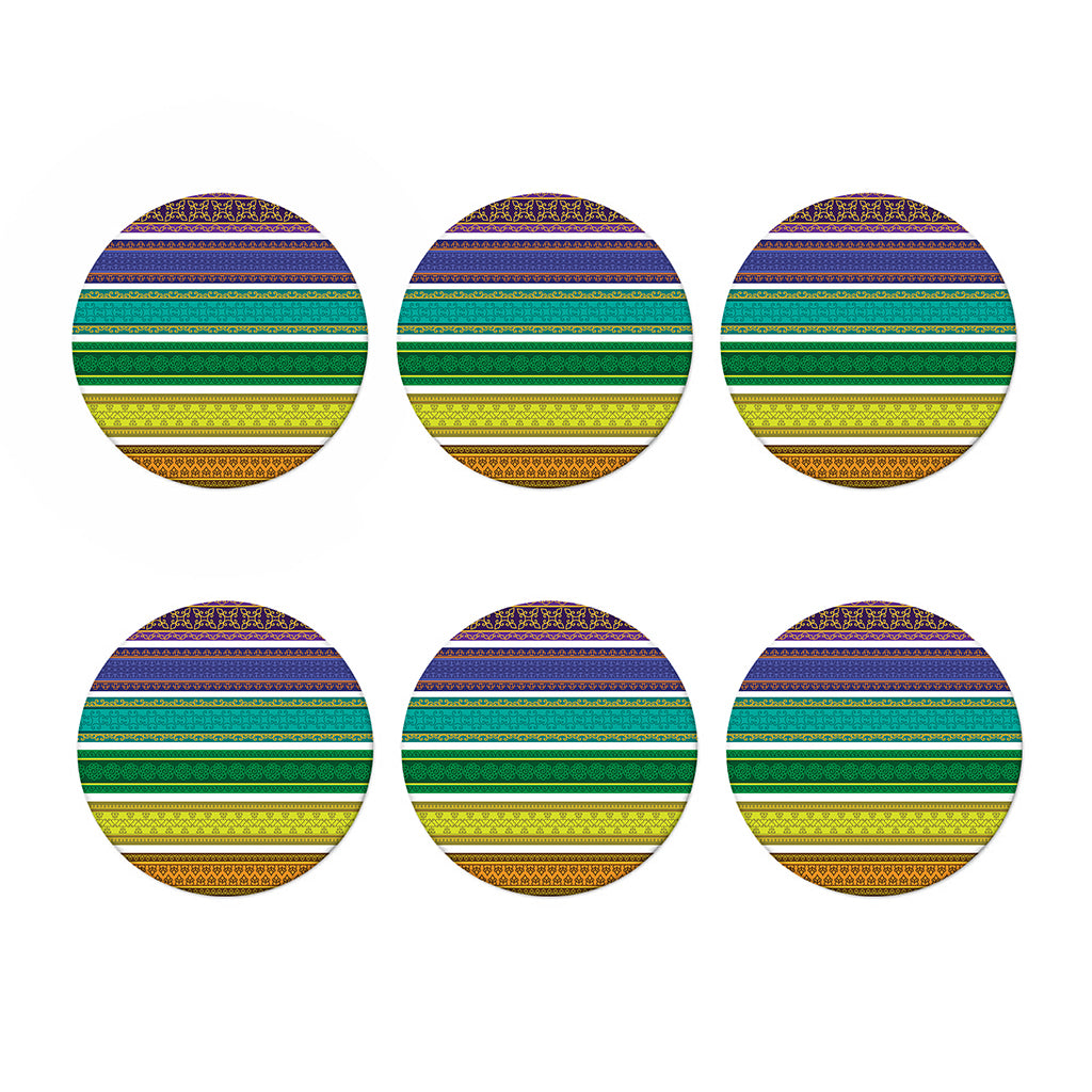 Colorful Ethnic Pattern Print Coaster Set
