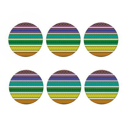 Colorful Ethnic Pattern Print Coaster Set