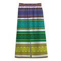 Colorful Ethnic Pattern Print Cotton Front Slit Maxi Skirt