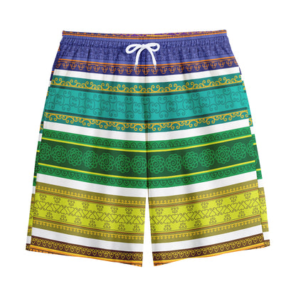 Colorful Ethnic Pattern Print Cotton Shorts