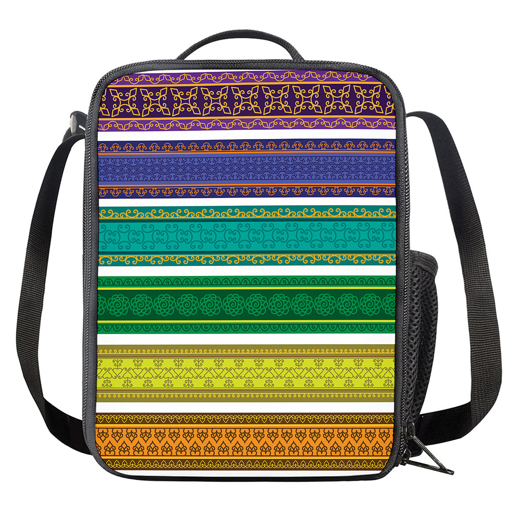 Colorful Ethnic Pattern Print Crossbody Lunch Bag