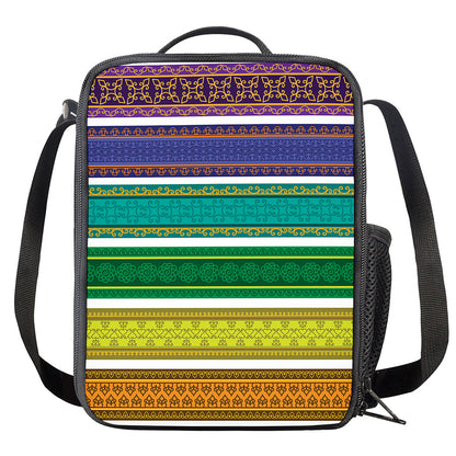 Colorful Ethnic Pattern Print Crossbody Lunch Bag