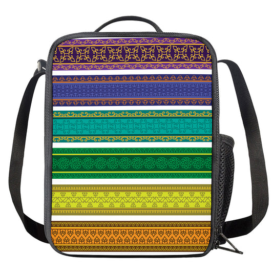 Colorful Ethnic Pattern Print Crossbody Lunch Bag