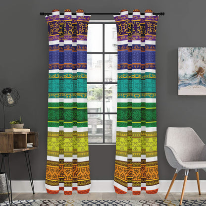 Colorful Ethnic Pattern Print Curtain