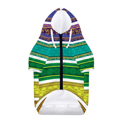 Colorful Ethnic Pattern Print Dog Zip Up Hoodie