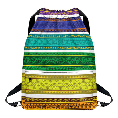 Colorful Ethnic Pattern Print Drawstring Backpack