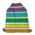 Colorful Ethnic Pattern Print Drawstring Bag