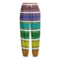 Colorful Ethnic Pattern Print Fleece Lined Knit Pants