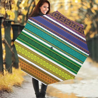 Colorful Ethnic Pattern Print Foldable Umbrella