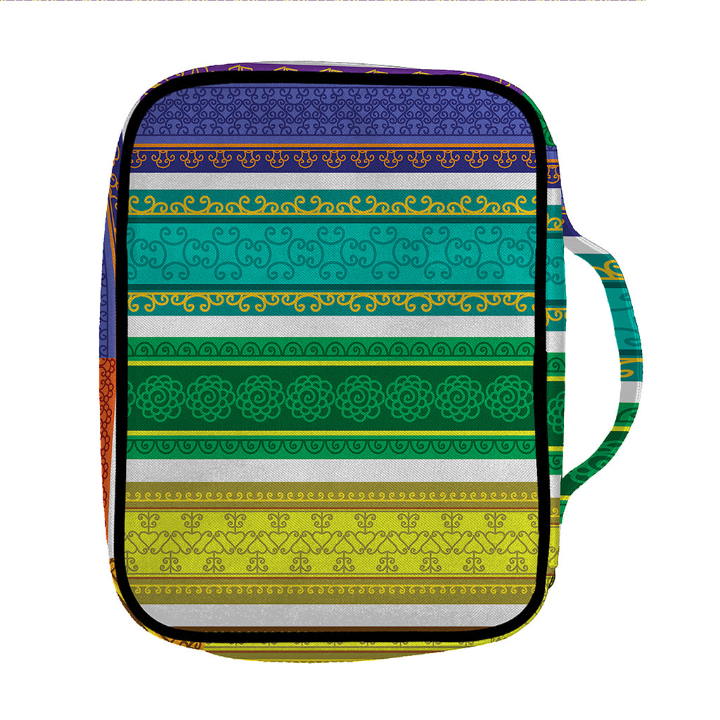 Colorful Ethnic Pattern Print Front Pocket Bible Bag