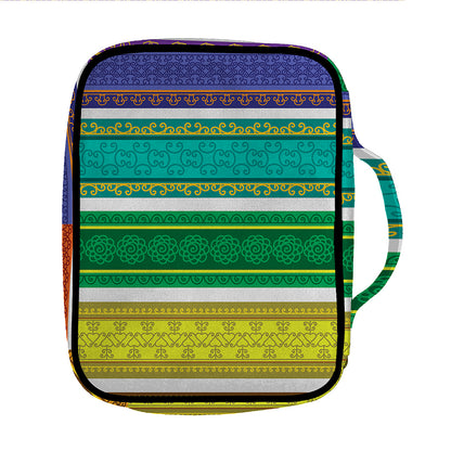 Colorful Ethnic Pattern Print Front Pocket Bible Bag