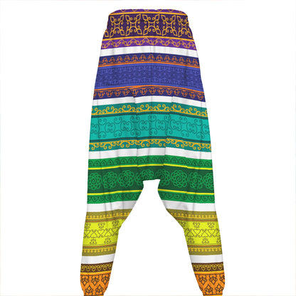 Colorful Ethnic Pattern Print Hammer Pants