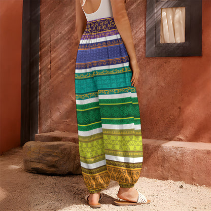 Colorful Ethnic Pattern Print Harem Pants