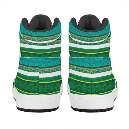Colorful Ethnic Pattern Print High Top Leather Sneakers