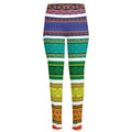 Colorful Ethnic Pattern Print High-Waisted Pocket Leggings