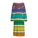 Colorful Ethnic Pattern Print Hooded Bathrobe