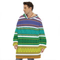Colorful Ethnic Pattern Print Hoodie Blanket