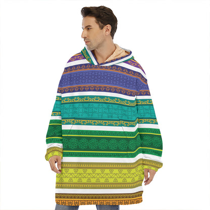 Colorful Ethnic Pattern Print Hoodie Blanket