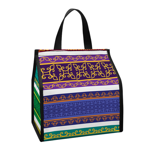 Colorful Ethnic Pattern Print Insulated Lunch Tote
