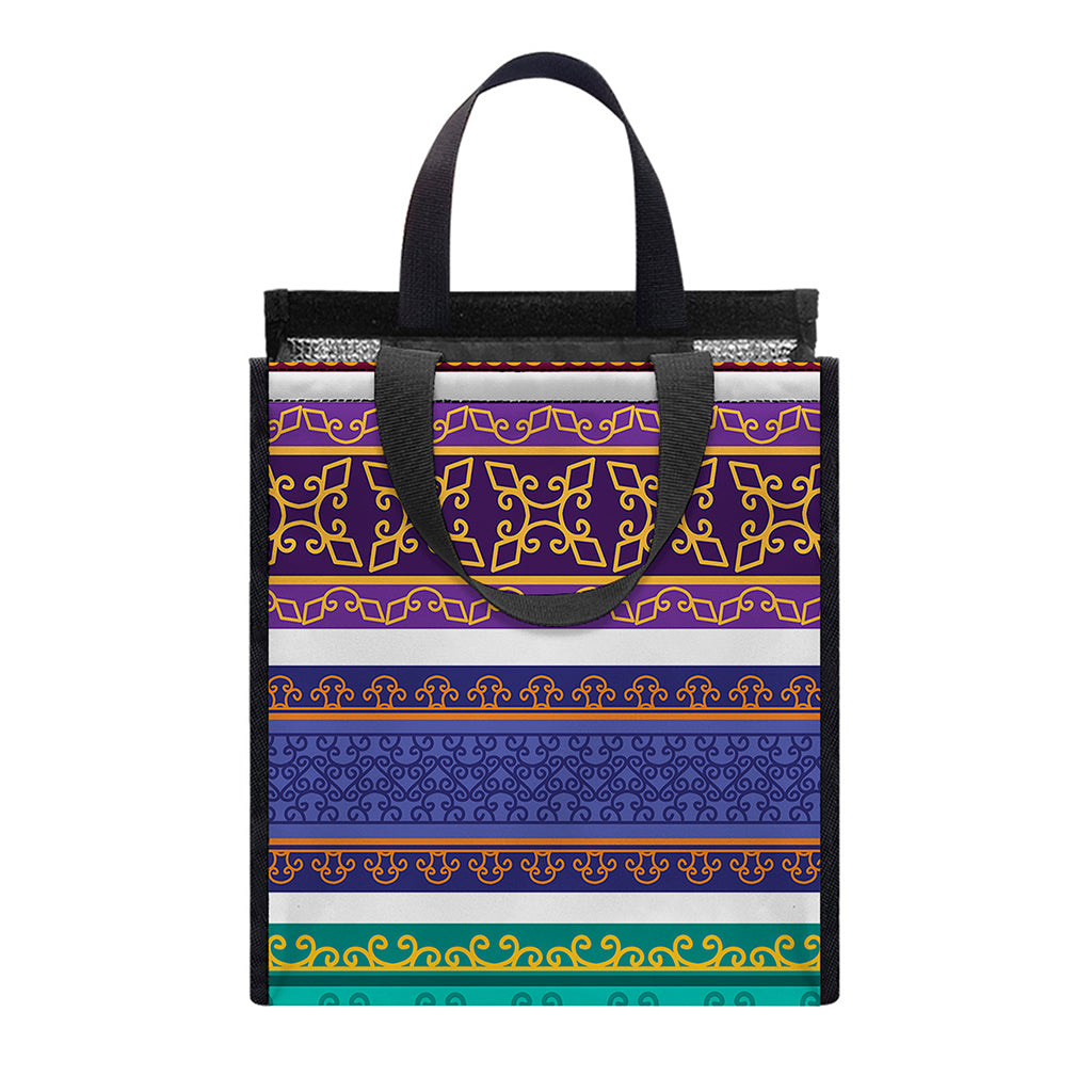 Colorful Ethnic Pattern Print Insulated Lunch Tote