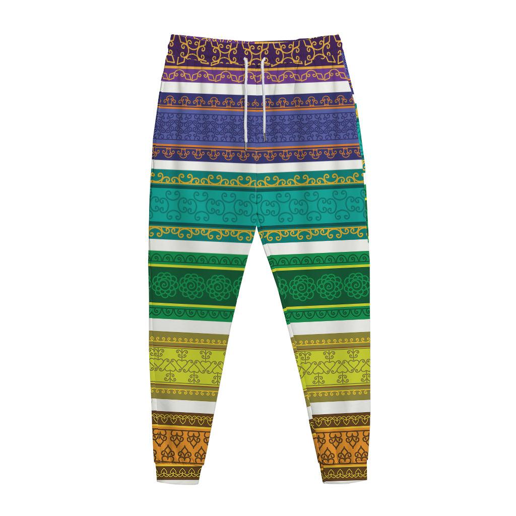 Colorful Ethnic Pattern Print Jogger Pants