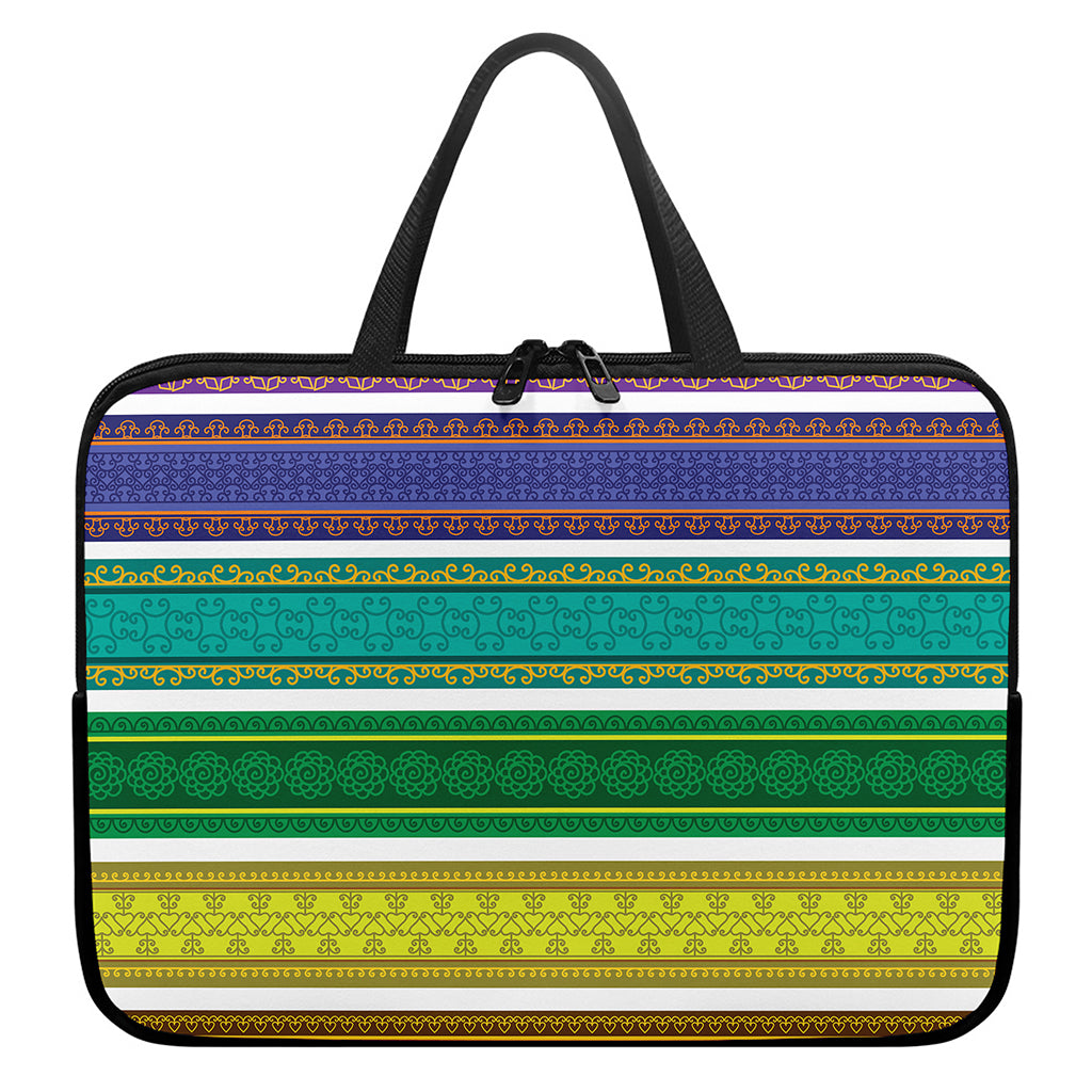 Colorful Ethnic Pattern Print Laptop Sleeve With Handle