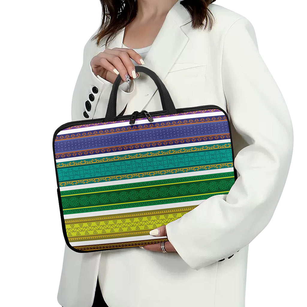 Colorful Ethnic Pattern Print Laptop Sleeve With Handle