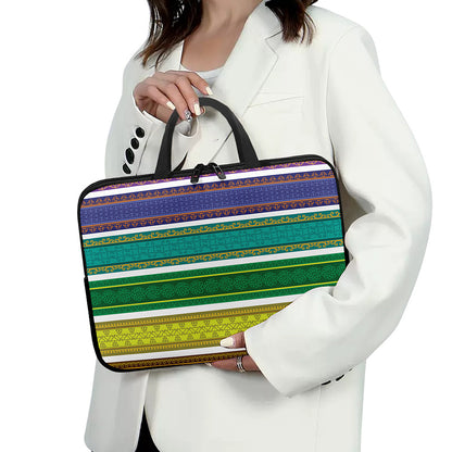 Colorful Ethnic Pattern Print Laptop Sleeve With Handle