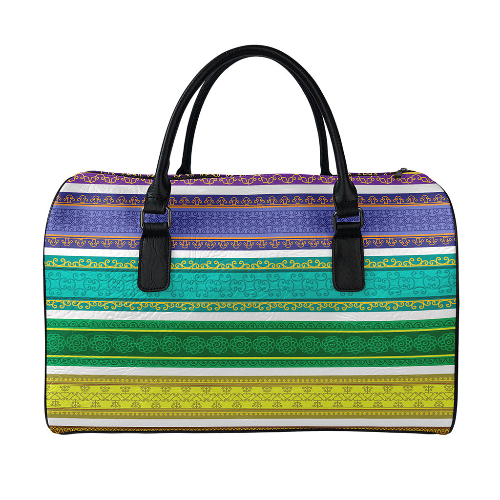 Colorful Ethnic Pattern Print Leather Duffle Bag