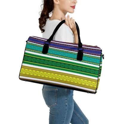 Colorful Ethnic Pattern Print Leather Duffle Bag