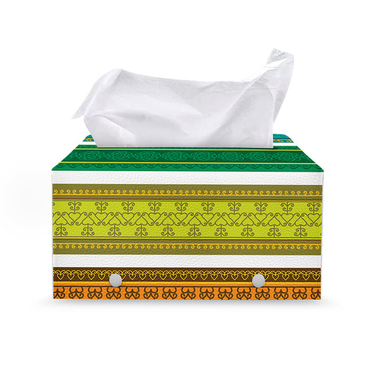 Colorful Ethnic Pattern Print Leather Tissue Box Cover