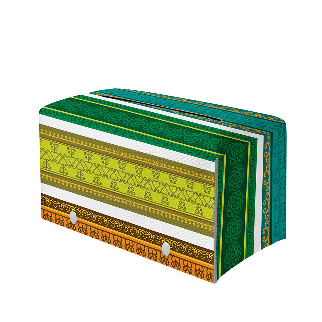 Colorful Ethnic Pattern Print Leather Tissue Box Cover