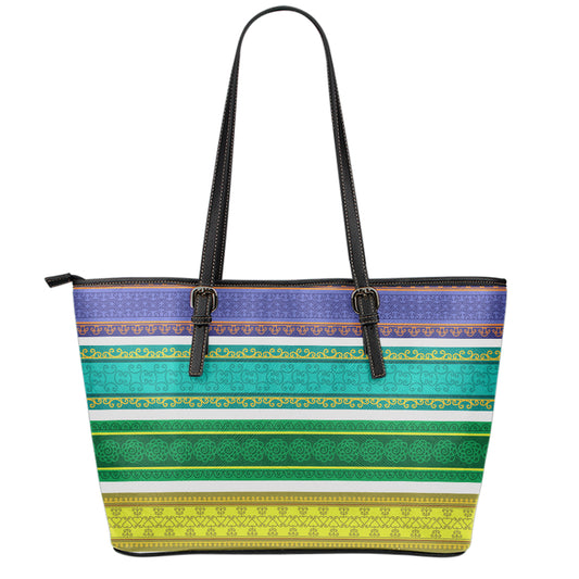 Colorful Ethnic Pattern Print Leather Tote Bag