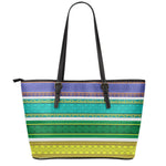 Colorful Ethnic Pattern Print Leather Tote Bag