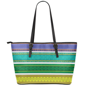 Colorful Ethnic Pattern Print Leather Tote Bag