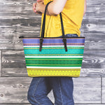 Colorful Ethnic Pattern Print Leather Tote Bag