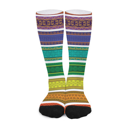Colorful Ethnic Pattern Print Long Socks