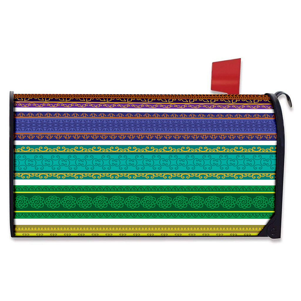 Colorful Ethnic Pattern Print Mailbox Cover