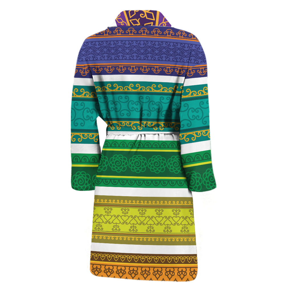 Colorful Ethnic Pattern Print Men's Bathrobe