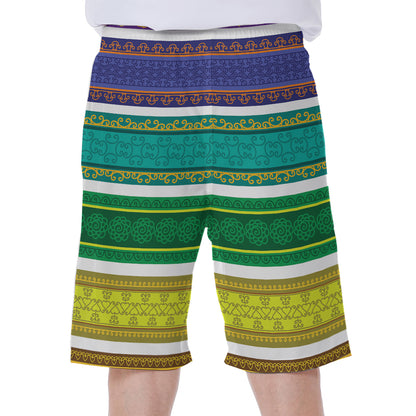 Colorful Ethnic Pattern Print Men's Beach Shorts