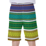 Colorful Ethnic Pattern Print Men's Beach Shorts