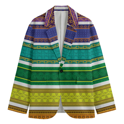 Colorful Ethnic Pattern Print Men's Blazer