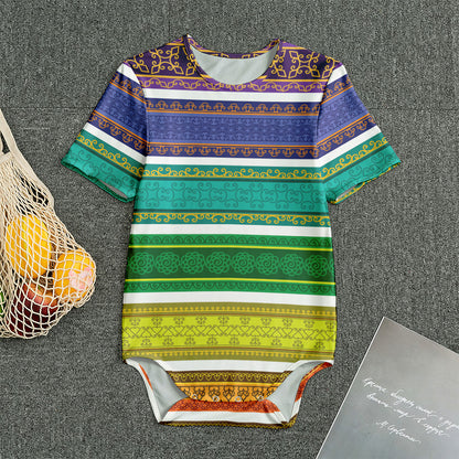 Colorful Ethnic Pattern Print Men's Bodysuit