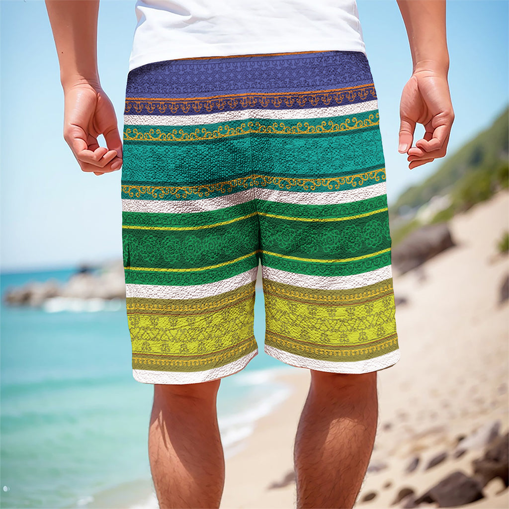 Colorful Ethnic Pattern Print Men's Cargo Shorts