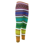 Colorful Ethnic Pattern Print Men's Compression Pants