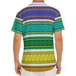 Colorful Ethnic Pattern Print Men's Deep V-Neck Shirt